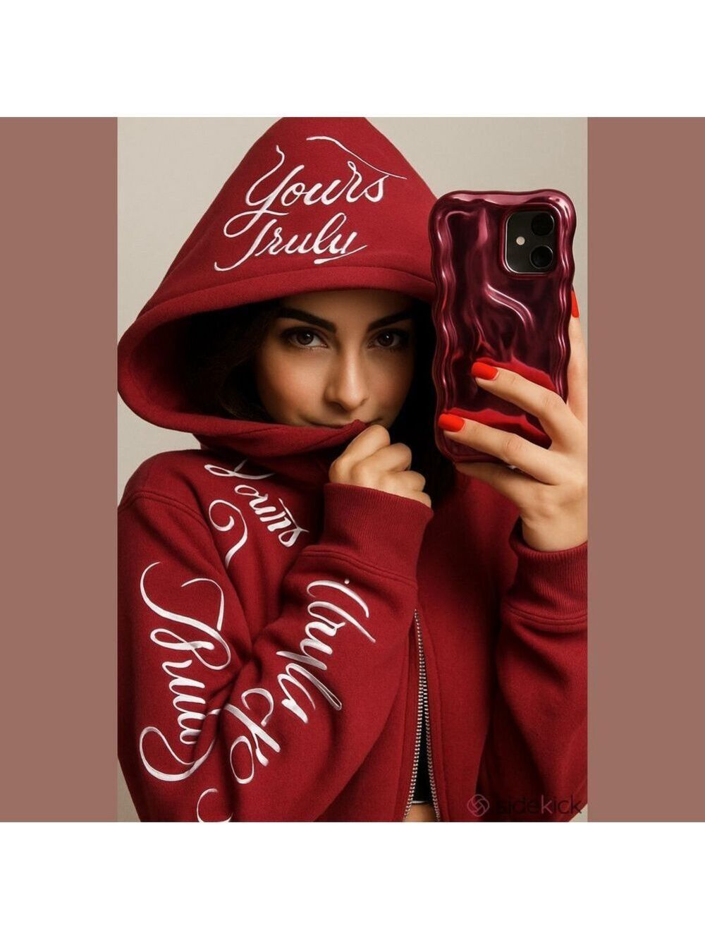 Phora Yours Truly Love Yourself Zip Up Hoodie Large